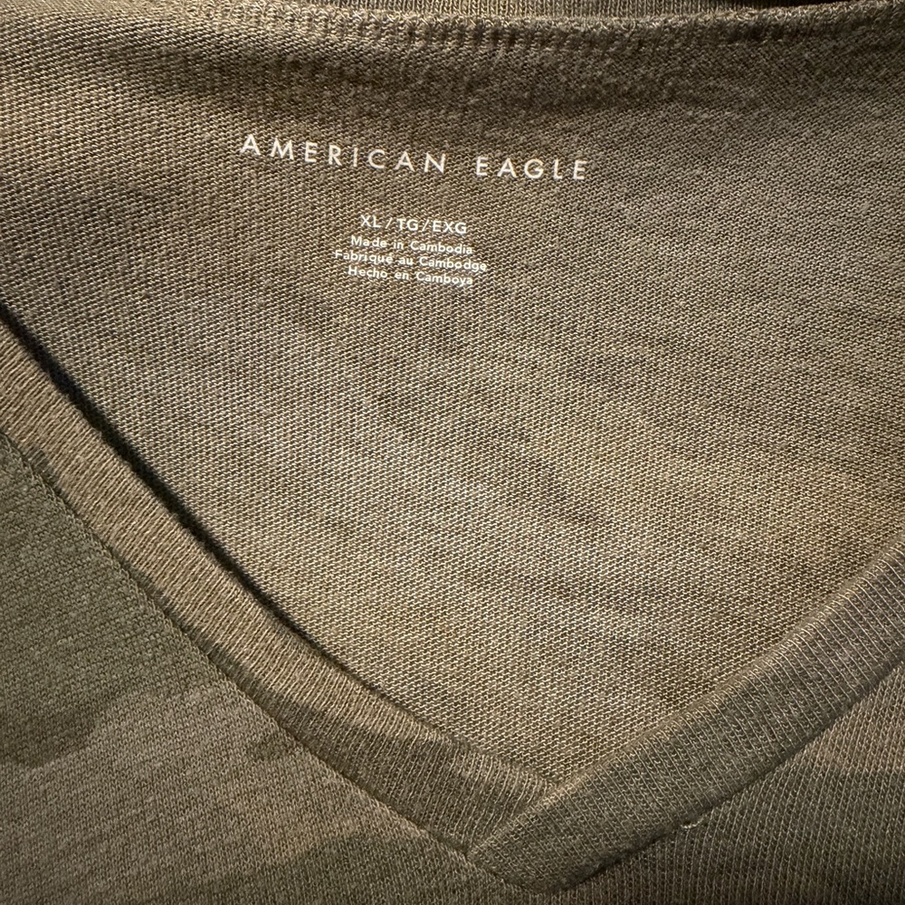 American Eagle Outfitters Men's V-Neck Sweater - Forest Green